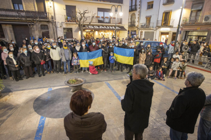 Guissona, que compta amb la comunitat ucraïnesa més gran de Lleida, va sortir ahir al carrer per protestar contra la invasió russa