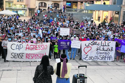 Imagen de archivo de una movilización contra la violencia machista en Lleida. 