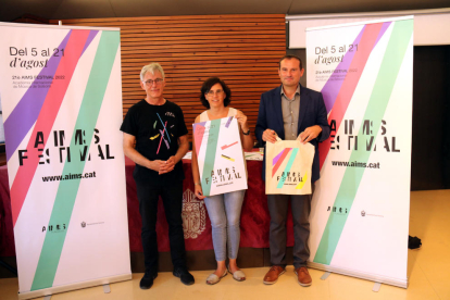 El director, Peter Thiemann, amb l’alcaldessa de Solsona i el director de Cultura a la Catalunya central.
