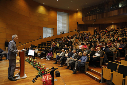 El conseller de Educación, Josep Gonzàlez-Cambray, ayer en el congreso de Pedagogía en la UdL. 