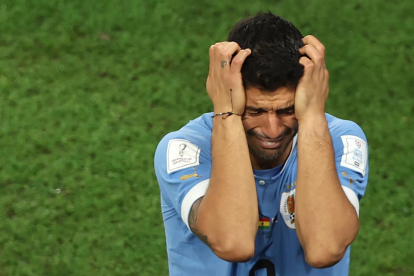 Luis Suárez muestra su desolación tras conocer que Corea había ganado y quedaban eliminados.