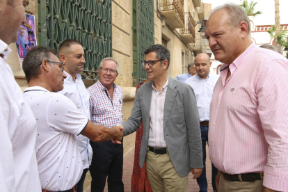 El ministro de la Presidencia, Félix Bolaños, ayer de visita en Cuevas del Almanzora, Almería