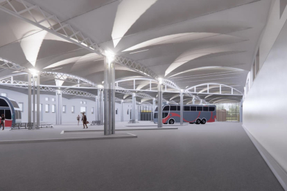 Dos imágenes virtuales de la futura estación de autobuses.