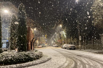 La nevada de la noche del sábado al domingo en La Seu d’Urgell. 