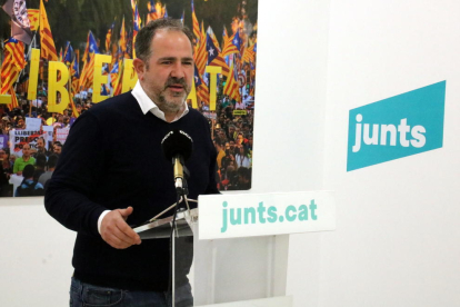 El coordinador de Junts a la Vegueria de les Terres de Lleida i alcalde de Penelles, Eloi Bergós, a la seu del partit a la capital del Segrià