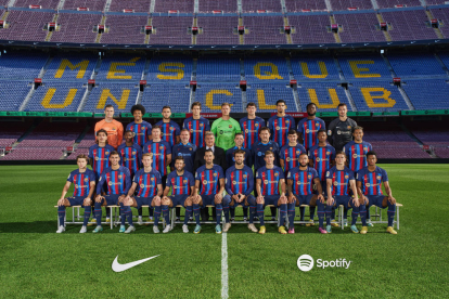 El Barça se hizo ayer la fotografía oficial de la temporada 2022-23, con Gerard Piqué.
