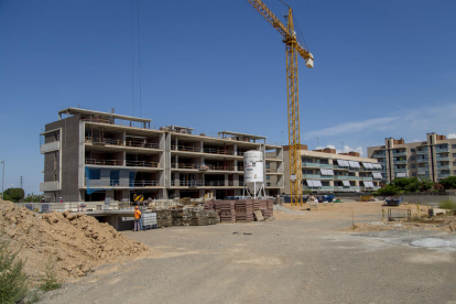 Imatge d’arxiu de la construcció d’habitatges al barri de Pardinyes.