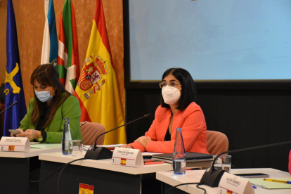 La ministra de Sanitat, Carolina Darias, a la reunió del Consell Interterritorial de Salut .