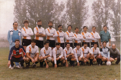 Telégrafos, el equipo fundacional, con una formación del 87-88 con Castro (de pie, primero a la izquierda) Ismael, Escolà y Vidal.
