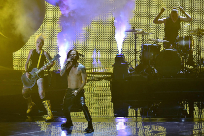 La actuación de los finlandeses The Rasmus durante la semifinal de Eurovisión de ayer. 