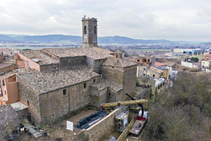 Vista de las obras en la muralla de Torà.
