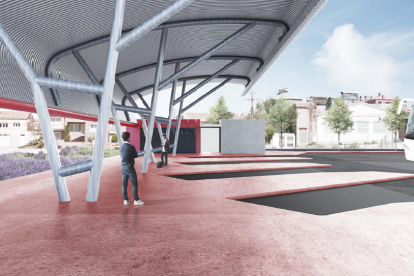 Imagen virtual de la nueva estación de autobuses de Almacelles.