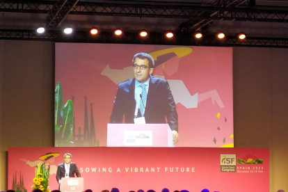Eduard Fitó, ayer durante su intervención en el acto inaugural del congreso en Barcelona.