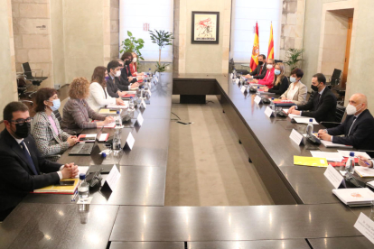 Reunió de la Comissió Bilateral al Palau de la Generalitat entre Govern i Moncloa.