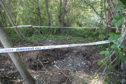Lugar en el que fue localizado el cadáver cerca del río en Albesa el pasado 13 de octubre. 