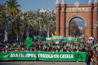 La masiva manifestación celebrada en diciembre en Barcelona a favor de la escuela en catalán.