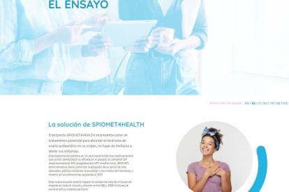 La página web sobre el ensayo clínico SPIOMET4HEALTH.