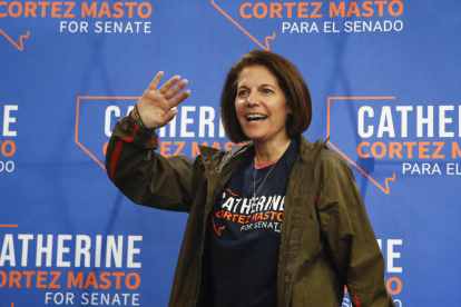 La candidata demòcrata per Nevada, Catherine Cortez, ahir.