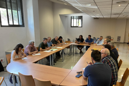 La reunión de la mesa de cogestión del conejo, que se celebró ayer en Lleida ciudad.