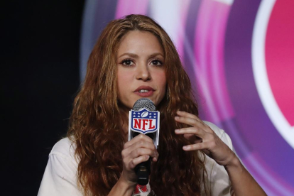 Shakira en un acte de la Super Bowl a Miami.