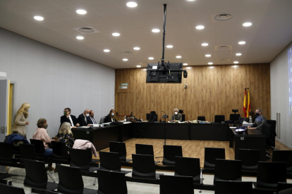 La sala 7 de los juzgados de Lleida antes de empezar el juicio.