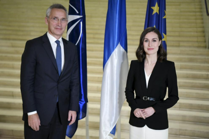 Reunió del secretari general de l’OTAN amb els ministres de Defensa de Finlàndia i Suècia.