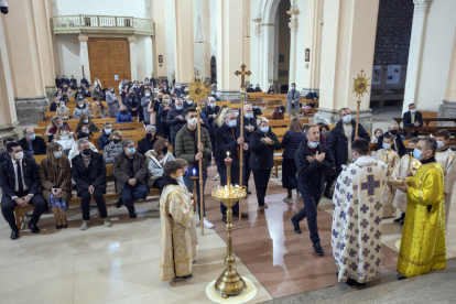 Missa de pau a Guissona catanada amb el ritu grecocatòlic.