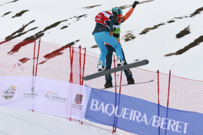 Una prova de la Copa del Món de snowboard celebrada a Baqueira Beret.