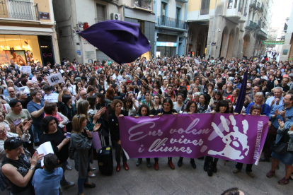 Imatge d’arxiu d’una concentració contra la violència sexual a Lleida.