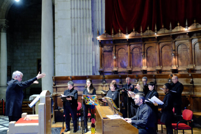 Recital del Petit Cor de la Catedral de Lleida por la paz en Ucrania, la pasada Semana Santa en Lleida.