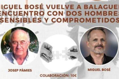 Miguel Bosé, de nou amb Josep Pàmies a Balaguer