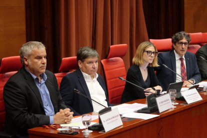 Rosa Romà compareció con los directores de TV3 y Catalunya Ràdio.