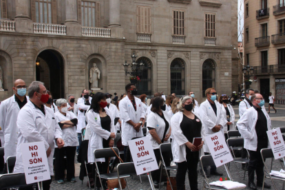 Imatge d’arxiu d’una protesta de Metges de Catalunya a Barcelona.