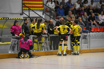 L’entrenador del Vila-sana, Lluís Rodero, dona instruccions a les jugadores durant el partit d’ahir.