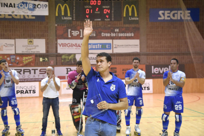 Sergi Folguera no podia contenir l’emoció després de l’acabament del partit.