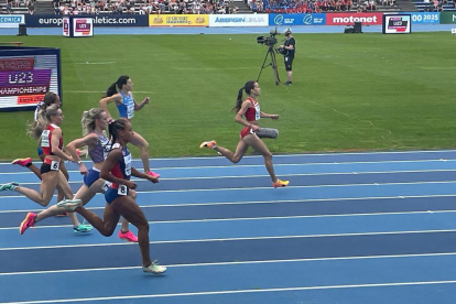 Berta Segura, primera en la carrera de las series eliminatorias en la que venció.