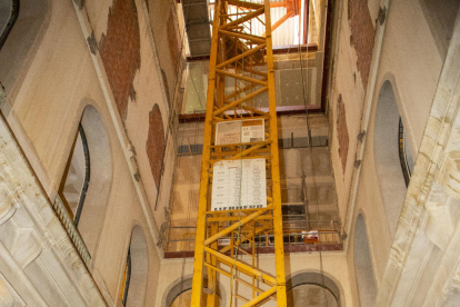 Visita de obras ayer al Morera en la antigua Audiencia.