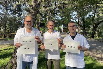 Los doctores Francesc Purroy, Xavier Ichart y Jordi Sanahuja.