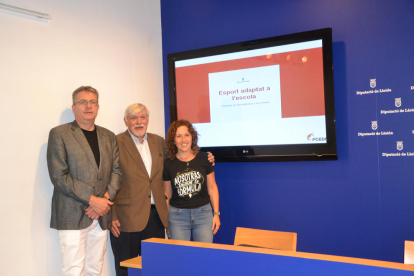 Joan Talarn, Josep Giménez i Sílvia Dalmau, ahir durant la presentació del programa.