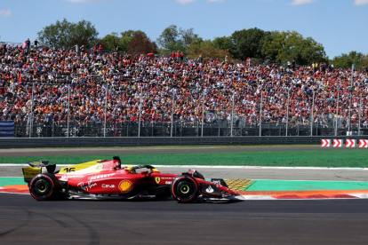 Charles Leclerc durante la sesión clasificatoria de ayer.