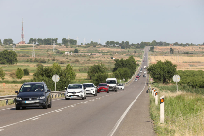 L’N-240 ahir a la tarda a l’entrada a Lleida.