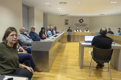 La directora del Museu, Carme Bergés, presentant el projecte.