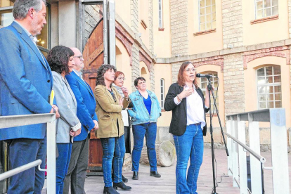 Carme Bergés en la inauguració del Museu del Blat fa un mes.