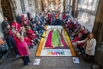 En el acto han presentado una alfombra dedicada a Santa Eulàlia. 