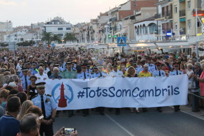 Imagen de archivo de la manifestación en Cambrils tras el atentado.