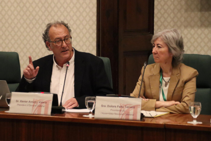 Antich i Feliu durant la compareixença ahir al Parlament.