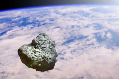 Un asteroide acercándose a la Tierra.