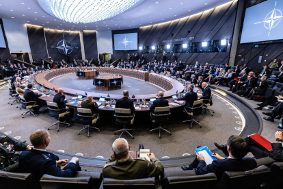 Los ministros de Defensa de la OTAN reunidos en Bruselas.