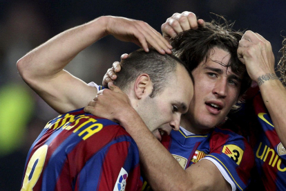 Iniesta y Bojan, cuando coincidieron en el Barcelona.