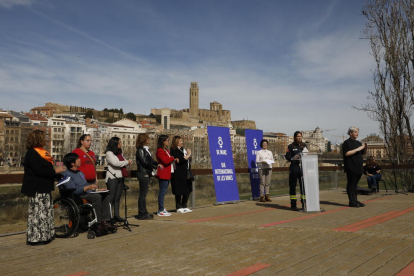 Participants en l'acte institucional a Lleida amb motiu del Dia Internacional de les Dones